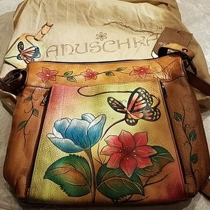 Anuschka leather handbag with dust bag